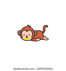 cute animal monkey vector set baby