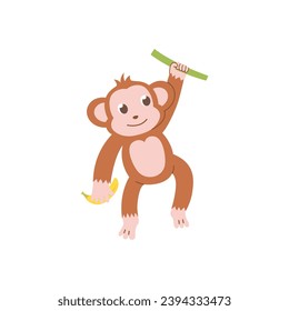 cute animal monkey vector set animals