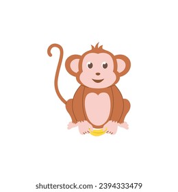 cute animal monkey vector set isolated