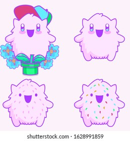 Cute animal monster character bundle