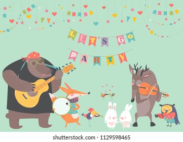 Cute animal music band