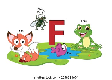 Cute Animal Name With Alphabet Letter F