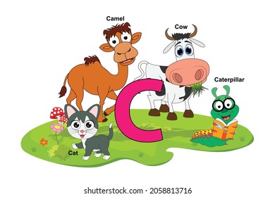 cute animal name with alphabet letter C