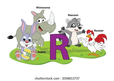 Cute Animal Name With Alphabet Letter R