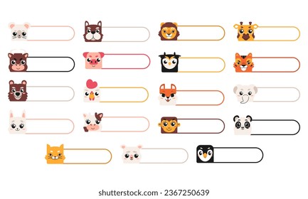 Cute Animal Nametag Element Set