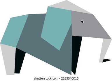Cute animal in origami style. Editable file for wed and print use. Best choise for any projects.