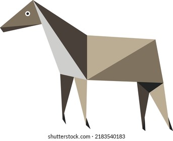 Cute animal in origami style. Editable file for wed and print use. Best choise for any projects.