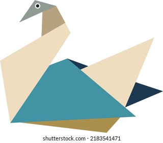 Cute animal in origami style. Editable file for wed and print use. Best choise for any projects.