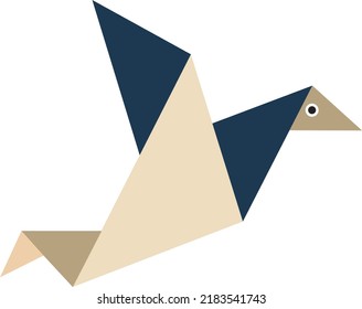 Cute animal in origami style. Editable file for wed and print use. Best choise for any projects.