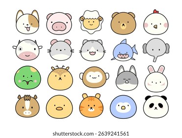 Cute Animal Outlined Illustration Element