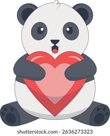 Cute Animal Panda Character with Cartoon Design Concept. Vector Illustration