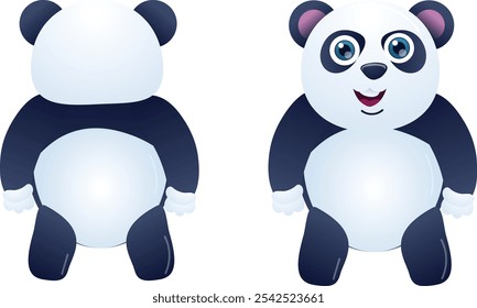 Cute Animal Panda characters set