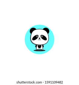 Cute animal panda design with circle background