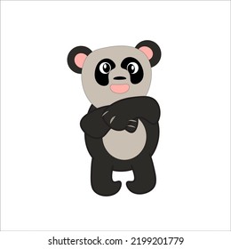cute animal panda illustration vector for icon