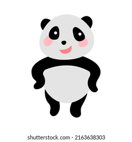 cute animal of panda on cartoon version,vector illustration