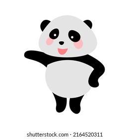 cute animal of panda on cartoon version,vector illustration