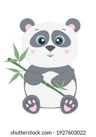 Cute animal panda on white background. Vecor illustration EPS10