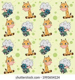 Cute animal pattern for babies