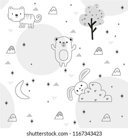 cute animal pattern forest animals for babies and kids