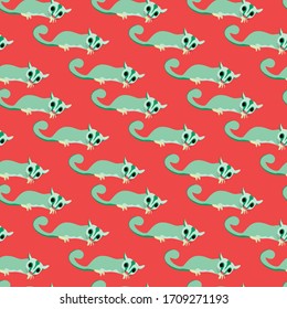 Cute animal pattern, illustration, vector on white background