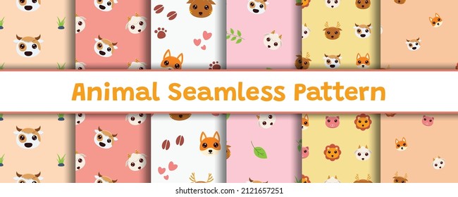 Cute animal pattern. Animal seamless pattern