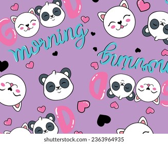 cute animal patterns design texture  bear for girl