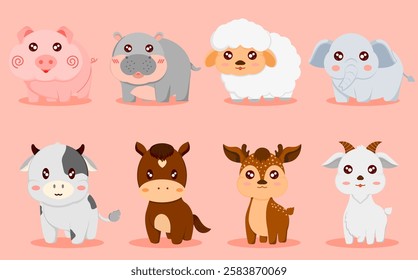Cute animal patterns, patterns, animal sets