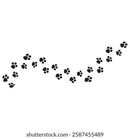  Cute animal paw print frame with copy space. Animal pet dog paw prints border template set. Vector illustration