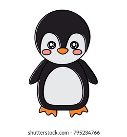 cute animal penguin standing cartoon wildlife