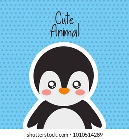 cute animal penguin wild fauna polka dots
