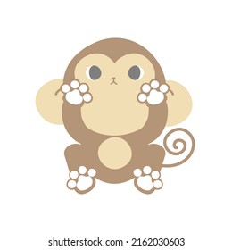 the cute animal pet monkey, flat vector illustration cartoon character costume design isolate
