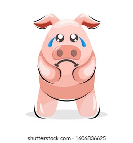 CUTE ANIMAL PIG CARTOON DESIGN VECTOR