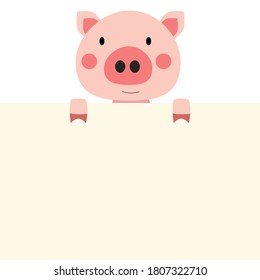 Cerdo animal lindo con un lugar vacío para el texto. EPS10 de ilustración vectorial
