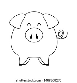 cute animal pig farm mammal pet cartoon vector illustration graphic design