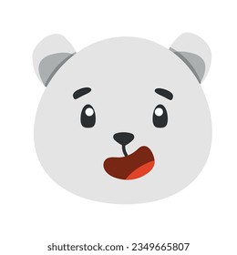 cute animal polar bear icon, flat illustration for your design flat style