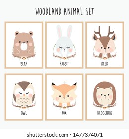 Cute Animal Poster Set For kids