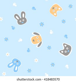 Cute Animal Print Seamless Pattern / For The Baby