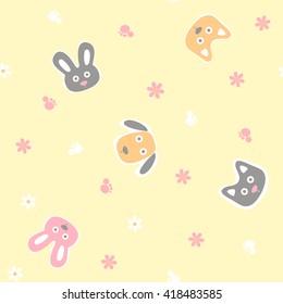 Cute animal print seamless pattern / For the baby