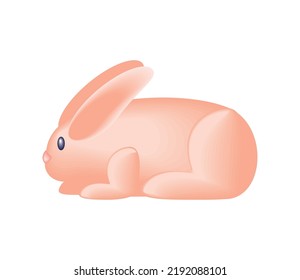 cute animal rabbit icon isolated