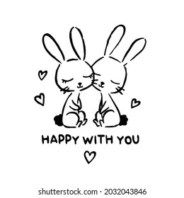 Cute animal rabbit vector draw