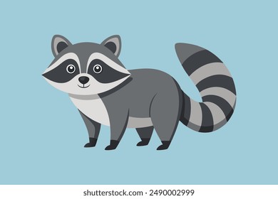  Cute animal Raccoon vector image art illustration 