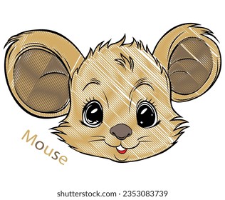 cute animal rat face character