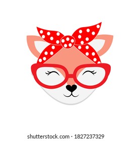 cute  animal with  red sunglass and bandana