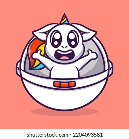 Cute animal riding space cartoon vector icon illustration