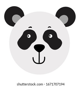 cute animal in scandinavian style. panda, white skin with black spots. Animal head cartoon background for baby textile, wrapping paper, wallpaper in vector.