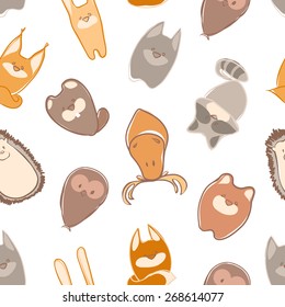 cute animal seamless. Cute childish seamless pattern in cartoon style. Seamless pattern can be used for wallpapers, pattern fills, web page backgrounds,surface textures