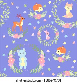 cute animal seamless pattern