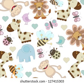 cute animal seamless pattern