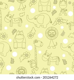 cute animal seamless pattern