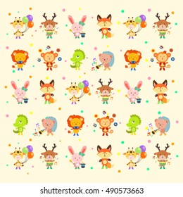 cute animal seamless pattern